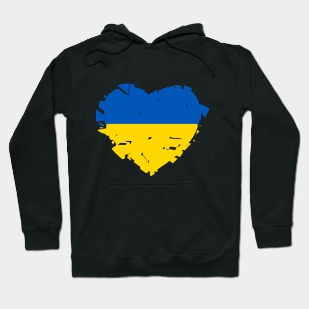 The Broken Heart of  Ukraine - Ukraine Flag Colors Hoodie by iskybibblle